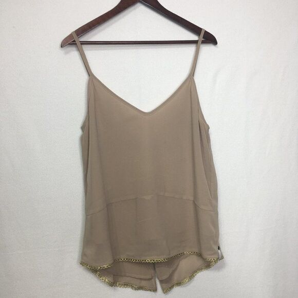One Teaspoon Tan Tank Top With Gold Detailing - Picture 9 of 13